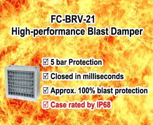 FC-BRV-21 high-performance blast damper rerated by IP68