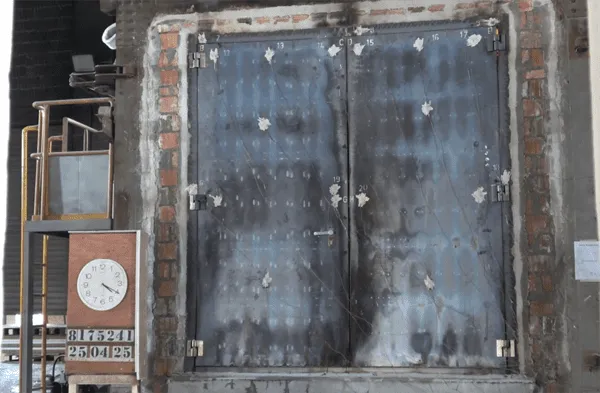 FUCARE’s FC-BRD-01 large-size and heavy-duty blast door passing 4-hour fire rating test by TUV SUD in Singapore